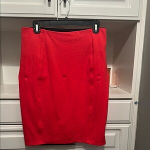 Liverpool Red Knee-Length Pencil Skirt for Work